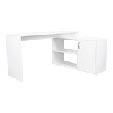 Escritorio En L Axis Blanco 151.5x76.5cm Sin Cajones Y Con Organizador De Libros - ESCRITORIOS | Bylmo