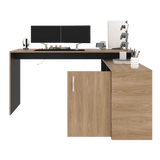 Escritorio En L Axis Fresno Europeo 151.5x76.5cm Sin Cajones Y Con Organizador De Libros - ESCRITORIOS | Bylmo