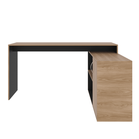 Escritorio En L Axis Fresno Europeo 151.5x76.5cm Sin Cajones Y Con Organizador De Libros - ESCRITORIOS | Bylmo