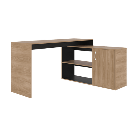 Escritorio En L Axis Fresno Europeo 151.5x76.5cm Sin Cajones Y Con Organizador De Libros - ESCRITORIOS | Bylmo
