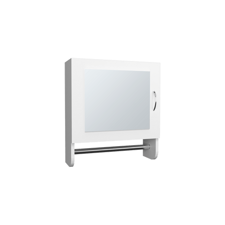 Gabinete De Baño Bath Blanco 45x50cm Cuadrado Con Espejo Y Espacio Para Colgar Toalla De Manos - GABINETES DE BANHO | Bylmo