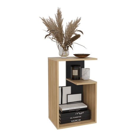Mesa Auxiliar Everett Fresno 39.8x63.4cm Rectangular con Tres Compartimientos