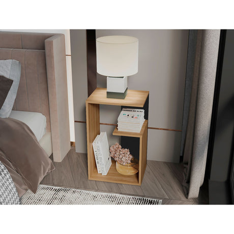 Mesa Auxiliar Everett Fresno 39.8x63.4cm Rectangular con Tres Compartimientos