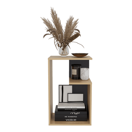 Mesa Auxiliar Everett Fresno 39.8x63.4cm Rectangular con Tres Compartimientos