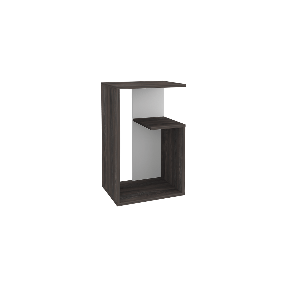 Mesa Auxiliar Everett Carbón Y Blanco 39.8x63.4cm Rectangular Con Tres Compartimientos - MESAS AUXILIARES | Bylmo