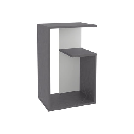 Mesa Auxiliar Everett Onix Y Blanco 39.8x63.4cm Rectangular Con Tres Compartimientos - MESAS AUXILIARES | Bylmo