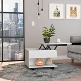 Mesa Auxiliar Transformable Luanda Blanco 55x39.1cm Rectangular Con Ruedas Y Cuatro Compartimientos - MESAS AUXILIARES | Bylmo