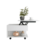 Mesa Auxiliar Transformable Luanda Blanco 55x39.1cm Rectangular Con Ruedas Y Cuatro Compartimientos - MESAS AUXILIARES | Bylmo