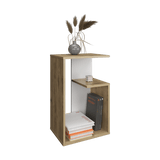 Mesa Auxiliar Everett Macadamia Y Blanco 39.8x63.4cm Rectangular Con Tres Compartimientos - MESAS AUXILIARES | Bylmo