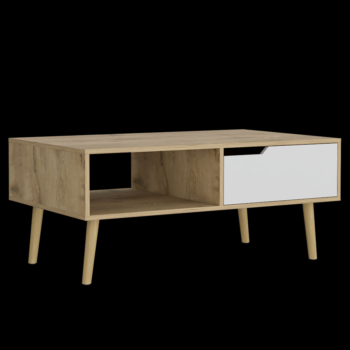 Mesa De Centro Oslo Macadamia 100.6x42cm Rectangular Con Patas - MESAS DE CENTRO | Bylmo
