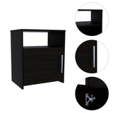 Mesa De Noche Nordico Wengue 50.5x58cm Con Un Entrepaño Y Dos Compartimientos - MESAS DE NOCHE | Bylmo