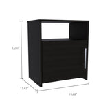 Mesa De Noche Nordico Wengue 50.5x58cm Con Un Entrepaño Y Dos Compartimientos - MESAS DE NOCHE | Bylmo