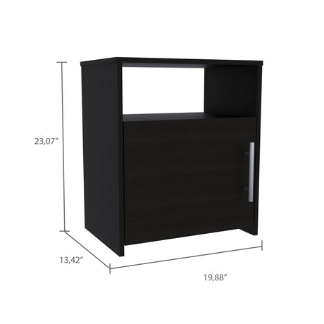 Mesa De Noche Nordico Wengue 50.5x58cm Con Un Entrepaño Y Dos Compartimientos - MESAS DE NOCHE | Bylmo