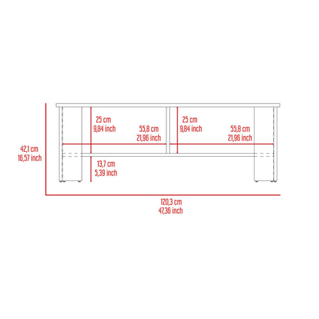 Mesa para TV Navia Bardolino 120.3x42.1cm para TV Hasta 55" Pulgadas con Tres Compartimientos - MUEBLES DE TV | Bylmo