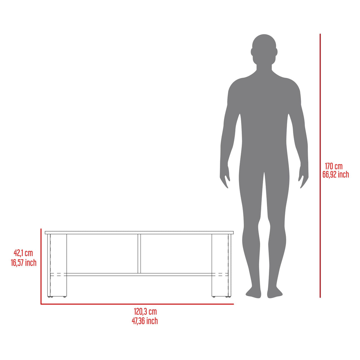 Mesa para TV Navia Bardolino 120.3x42.1cm para TV Hasta 55" Pulgadas con Tres Compartimientos - MUEBLES DE TV | Bylmo