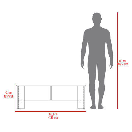 Mesa para TV Navia Bardolino 120.3x42.1cm para TV Hasta 55" Pulgadas con Tres Compartimientos - MUEBLES DE TV | Bylmo