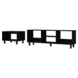 Combo Mueble de TV y Mesa de Centro Eclpse Wengue 140.2x45.7cm para TV Hasta 65" Pulgadas con Seis Compartimientos - MUEBLES DE TV | Bylmo