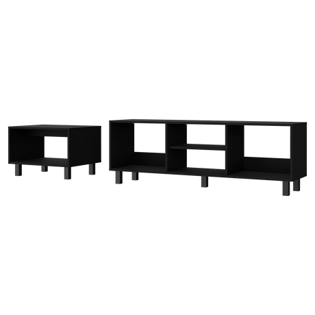 Combo Mueble de TV y Mesa de Centro Eclpse Wengue 140.2x45.7cm para TV Hasta 65" Pulgadas con Seis Compartimientos - MUEBLES DE TV | Bylmo