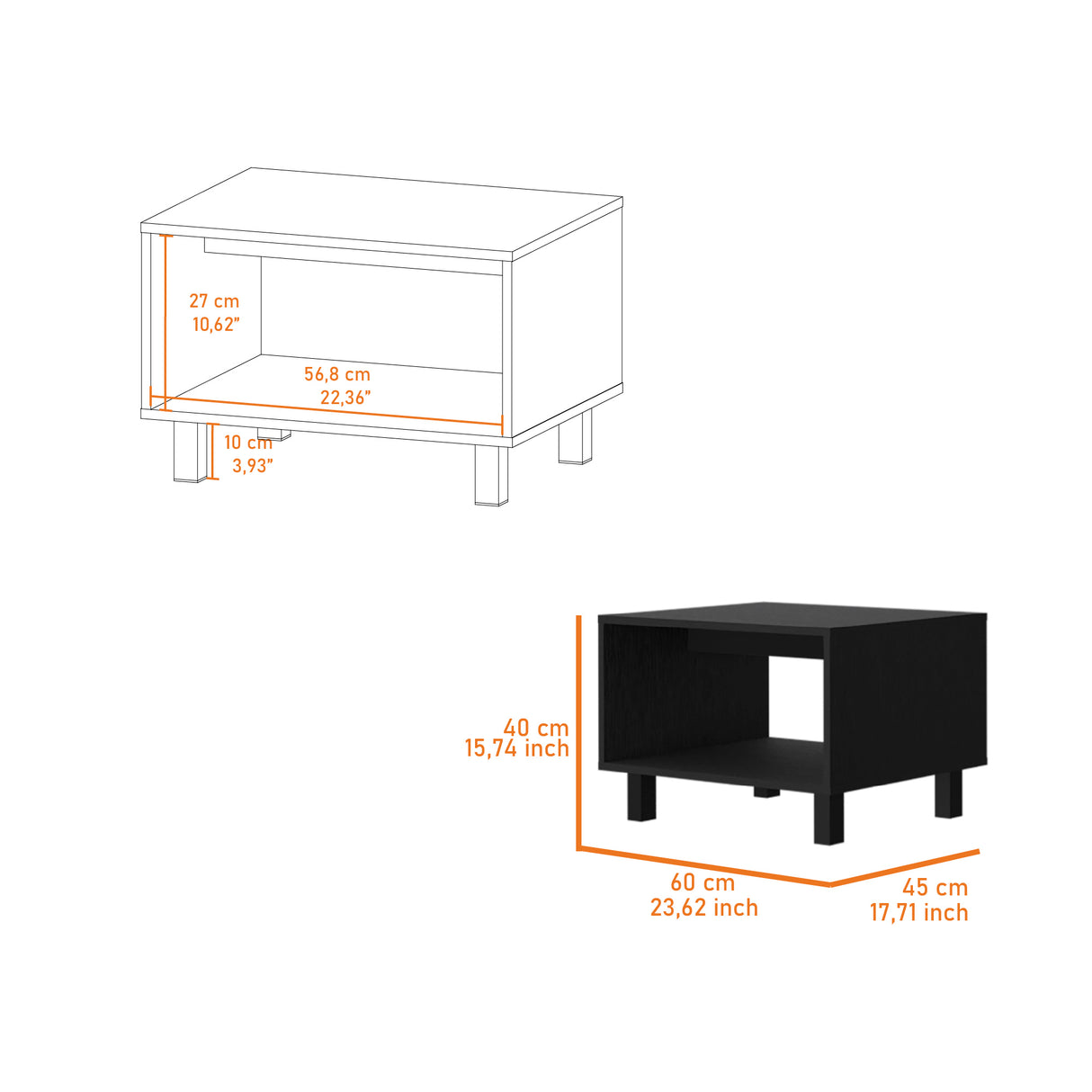 Combo Mueble de TV y Mesa de Centro Eclpse Wengue 140.2x45.7cm para TV Hasta 65" Pulgadas con Seis Compartimientos - MUEBLES DE TV | Bylmo