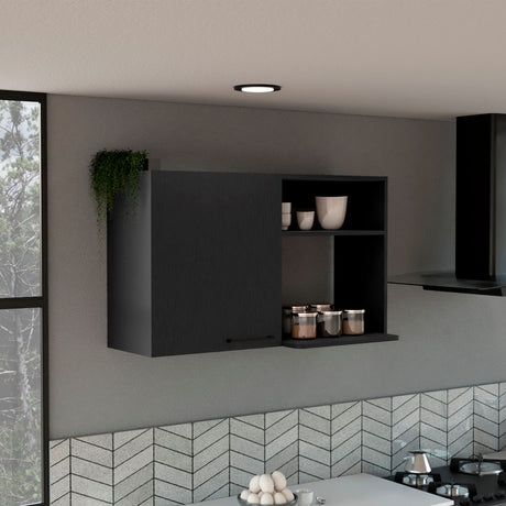 Gabinete de Cocina Napoles Wengue 100x60cm con Un Entrepaño y Una Puerta - MUEBLES SUPERIORES DE COCINA | Bylmo