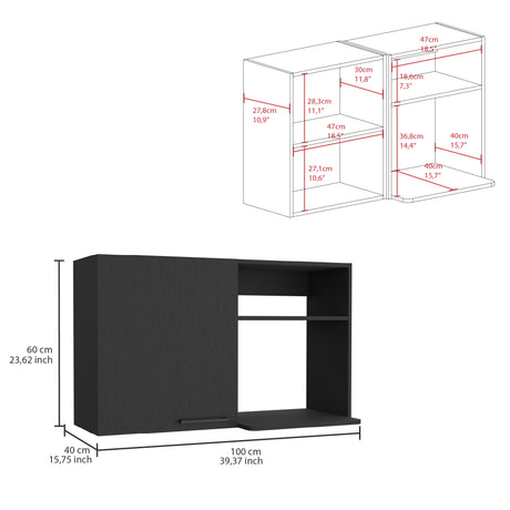 Gabinete de Cocina Napoles Wengue 100x60cm con Un Entrepaño y Una Puerta - MUEBLES SUPERIORES DE COCINA | Bylmo