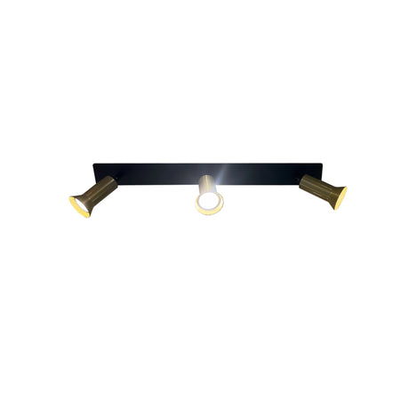 Lámpara de Pared Led Arlon Negro y Dorado 62x10.5cm de de Tres Luces sin Bombilla - LAMPARAS DE PARED | Bylmo