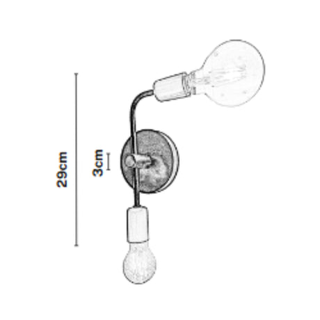 Lámpara de Pared Led Bonao Cobre y Negro 13x29cm de de Dos Luces sin Bombilla - LAMPARAS DE PARED | Bylmo