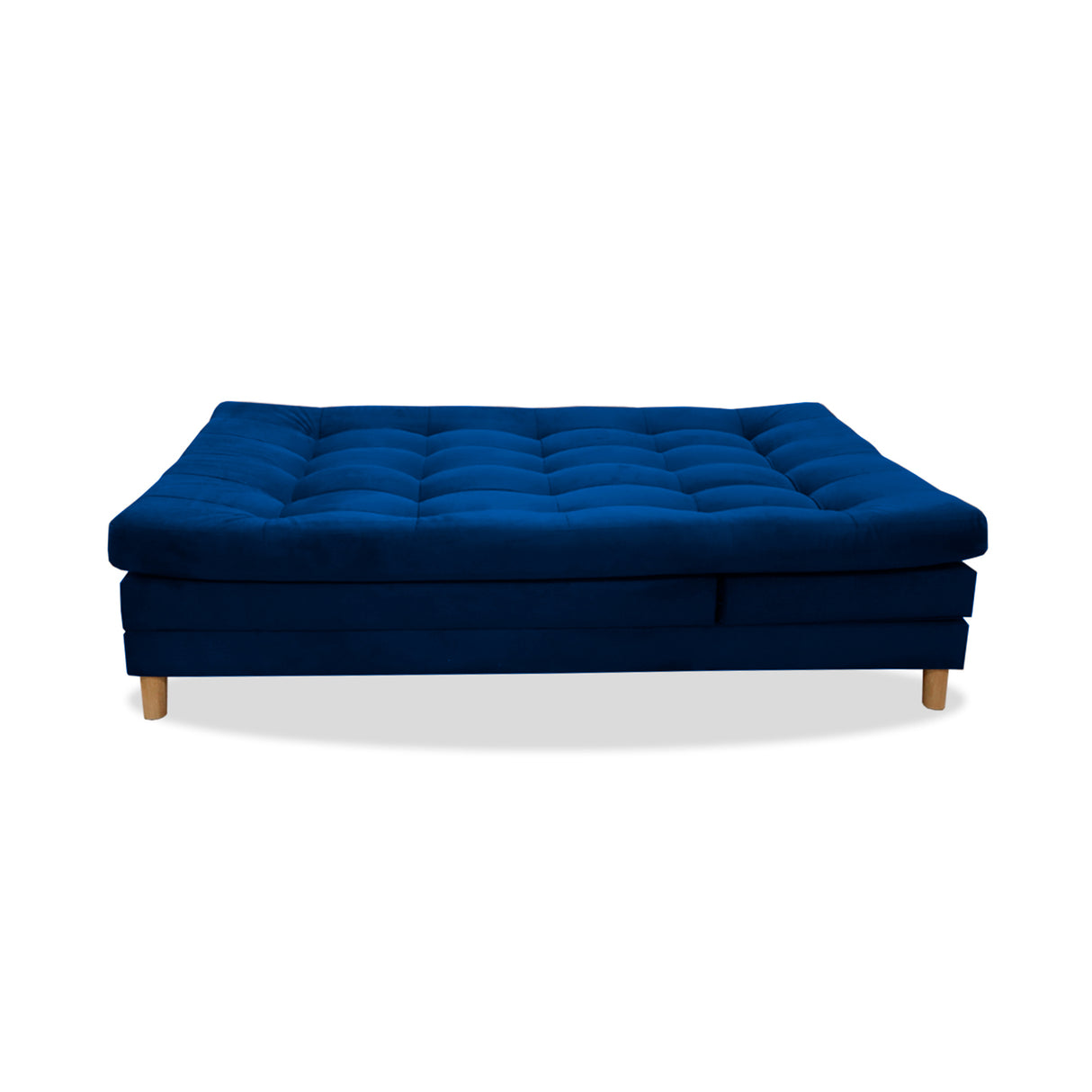 Sofá Cama Kalin Azul Petróleo 180x40cm De Tres Puestos Reclinable Antifluido con Dos Cojines Decorativos - SOFAS Y POLTRONAS | Bylmo