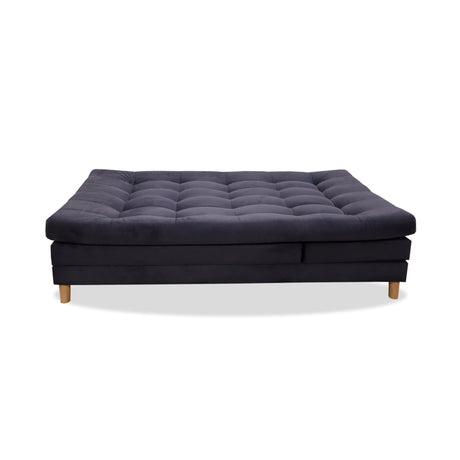 Sofá Cama Kalin Gris 180x40cm De Tres Puestos Reclinable Antifluido con Dos Cojines Decorativos - SOFAS Y POLTRONAS | Bylmo