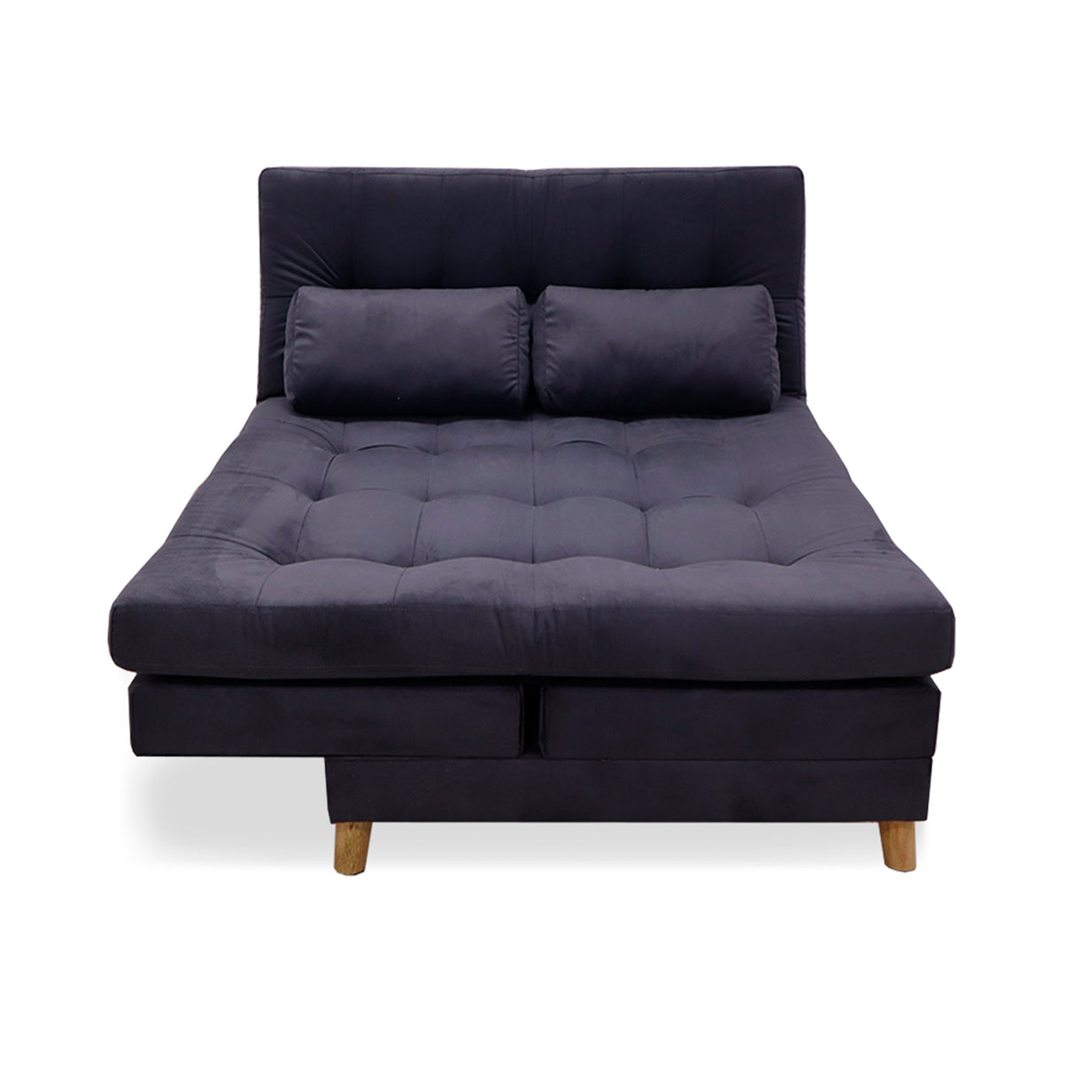 Sofá Cama Kalin Gris 180x40cm De Tres Puestos Reclinable Antifluido con Dos Cojines Decorativos - SOFAS Y POLTRONAS | Bylmo