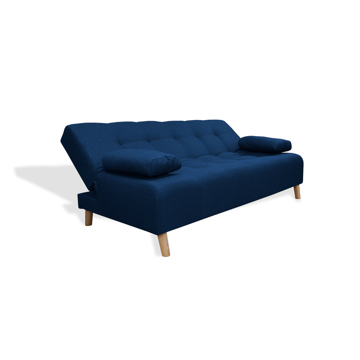 Sofá Cama Sabathy Azul Petróleo 180x40cm De Tres Puestos Reclinable Antifluido con Dos Cojines Decorativos - SOFAS Y POLTRONAS | Bylmo
