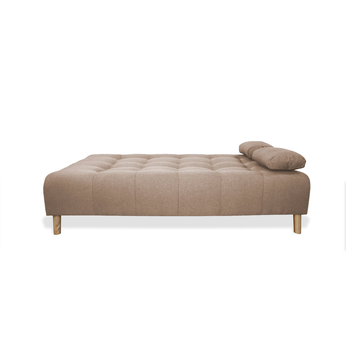 Sofá Cama Sabathy Camel 180x40cm De Tres Puestos Reclinable Antifluido con Dos Cojines Decorativos - SOFAS Y POLTRONAS | Bylmo