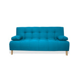 Sofá Cama Sabathy Azul Turquesa 180x40cm De Tres Puestos Reclinable Antifluido con Dos Cojines Decorativos - SOFAS Y POLTRONAS | Bylmo