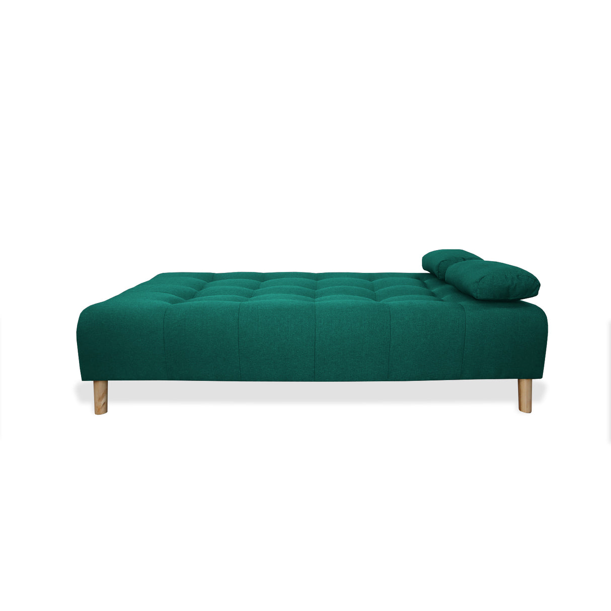 Sofá Cama Sabathy Verde 180x40cm De Tres Puestos Reclinable Antifluido con Dos Cojines Decorativos - SOFAS Y POLTRONAS | Bylmo