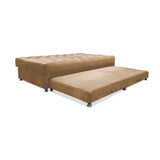 Sofá Cama Rossier Nido Camel 190x40cm De Tres Puestos Reclinable Antifluido con Dos Cojines Decorativos - SOFAS Y POLTRONAS | Bylmo