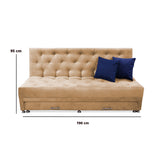 Sofá Cama Rossier Nido Camel 190x40cm De Tres Puestos Reclinable Antifluido con Dos Cojines Decorativos - SOFAS Y POLTRONAS | Bylmo