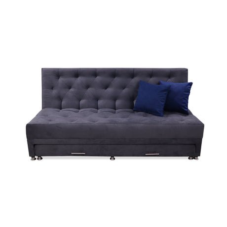 Sofá Cama Rossier Nido Gris 190x40cm De Tres Puestos Reclinable Antifluido con Dos Cojines Decorativos - SOFAS Y POLTRONAS | Bylmo