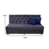 Sofá Cama Rossier Nido Gris 190x40cm De Tres Puestos Reclinable Antifluido con Dos Cojines Decorativos - SOFAS Y POLTRONAS | Bylmo