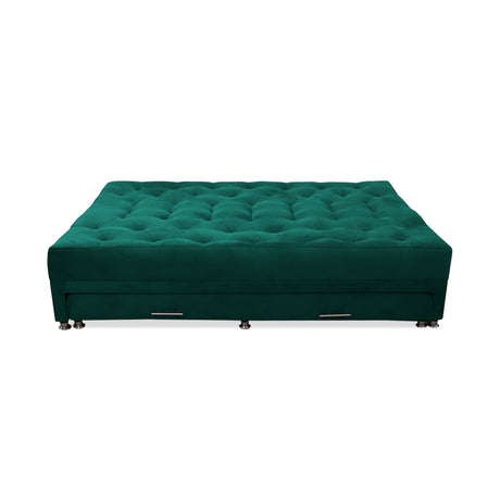 Sofá Cama Rossier Nido Verde 190x40cm De Tres Puestos Reclinable Antifluido con Dos Cojines Decorativos - SOFAS Y POLTRONAS | Bylmo