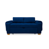 Sofá Cama Stauffer Azul Petróleo 180x60cm De Tres Puestos Reclinable Antifluido con Dos Cojines Decorativos - SOFAS Y POLTRONAS | Bylmo