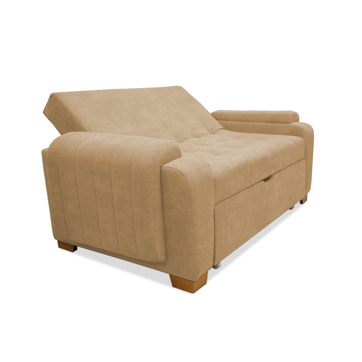 Sofá Cama Stauffer Camel 180x60cm De Tres Puestos Reclinable Antifluido con Dos Cojines Decorativos - SOFAS Y POLTRONAS | Bylmo
