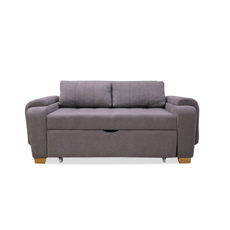 Sofá Cama Stauffer Gris 180x60cm De Tres Puestos Reclinable Antifluido con Dos Cojines Decorativos - SOFAS Y POLTRONAS | Bylmo