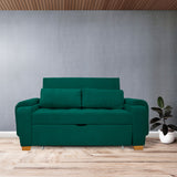Sofá Cama Stauffer Verde 180x60cm De Tres Puestos Reclinable Antifluido con Dos Cojines Decorativos - SOFAS Y POLTRONAS | Bylmo