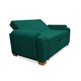 Sofá Cama Stauffer Verde 180x60cm De Tres Puestos Reclinable Antifluido con Dos Cojines Decorativos - SOFAS Y POLTRONAS | Bylmo