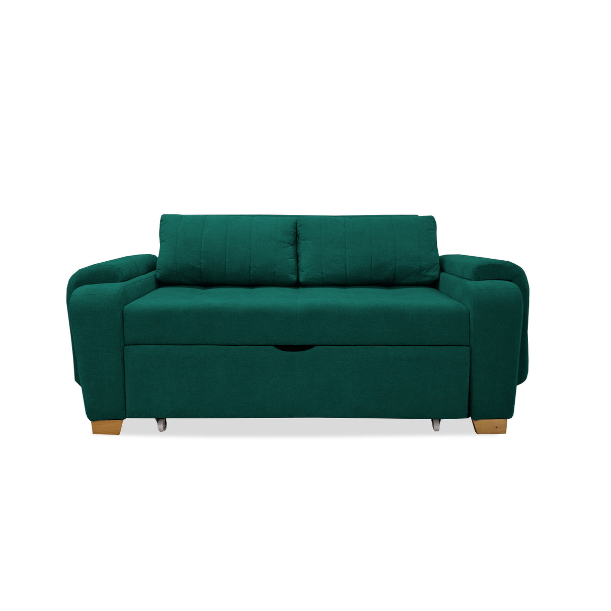 Sofá Cama Stauffer Verde 180x60cm De Tres Puestos Reclinable Antifluido con Dos Cojines Decorativos - SOFAS Y POLTRONAS | Bylmo