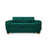 Sofá Cama Stauffer Verde 180x60cm De Tres Puestos Reclinable Antifluido con Dos Cojines Decorativos - SOFAS Y POLTRONAS | Bylmo