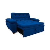 Sofá Cama Magnin Azul Petróleo 180x60cm De Tres Puestos Reclinable Antifluido con Dos Cojines Decorativos - SOFAS Y POLTRONAS | Bylmo