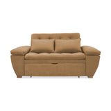 Sofá Cama Magnin Camel 180x60cm De Tres Puestos Reclinable Antifluido con Dos Cojines Decorativos - SOFAS Y POLTRONAS | Bylmo