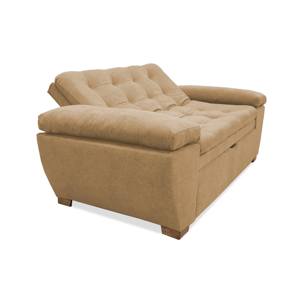 Sofá Cama Magnin Camel 180x60cm De Tres Puestos Reclinable Antifluido con Dos Cojines Decorativos - SOFAS Y POLTRONAS | Bylmo