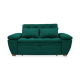 Sofá Cama Magnin Verde 180x60cm De Tres Puestos Reclinable Antifluido con Dos Cojines Decorativos - SOFAS Y POLTRONAS | Bylmo